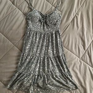 Dusty Blue Floral Dress